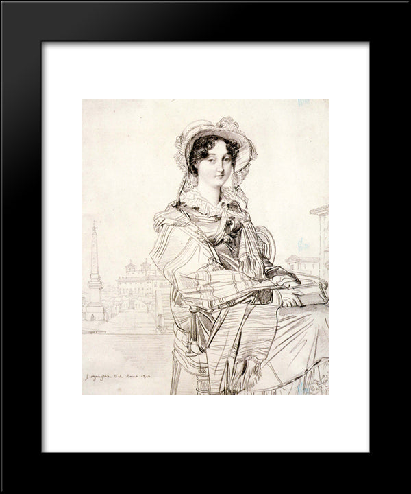 Mrs Charles Badham, Born Margaret Cambpell 20x24 Black Modern Wood Framed Art Print Poster by Ingres, Jean Auguste Dominique