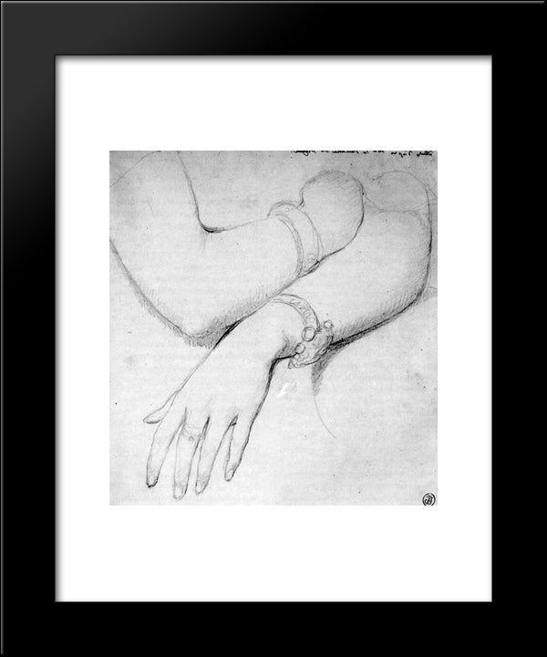 Study For Princesse Albert De Broglie, Born Josephine Eleonore Marie Pauline De Galard De Brassac De Bearn 20x24 Black Modern Wood Framed Art Print Poster by Ingres, Jean Auguste Dominique