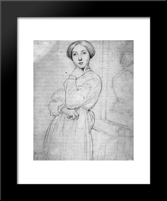 Study For Vicomtesse D'Hausonville, Born Louise Albertine De Broglie 20x24 Black Modern Wood Framed Art Print Poster by Ingres, Jean Auguste Dominique