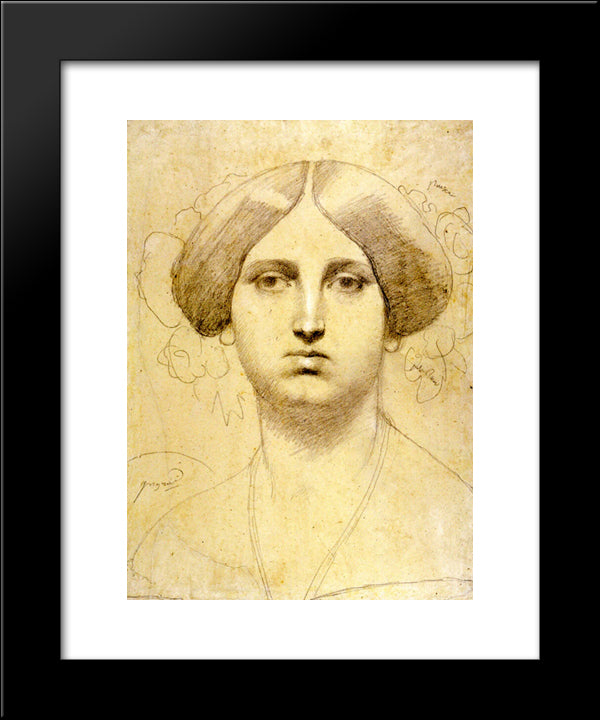 Study Of Baronne James De Rothschild, Born Betty Von Rothschild 20x24 Black Modern Wood Framed Art Print Poster by Ingres, Jean Auguste Dominique