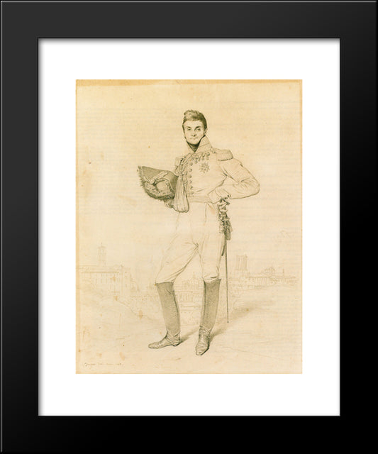 General Louis-Etienne Dulong De Rosnay 20x24 Black Modern Wood Framed Art Print Poster by Ingres, Jean Auguste Dominique