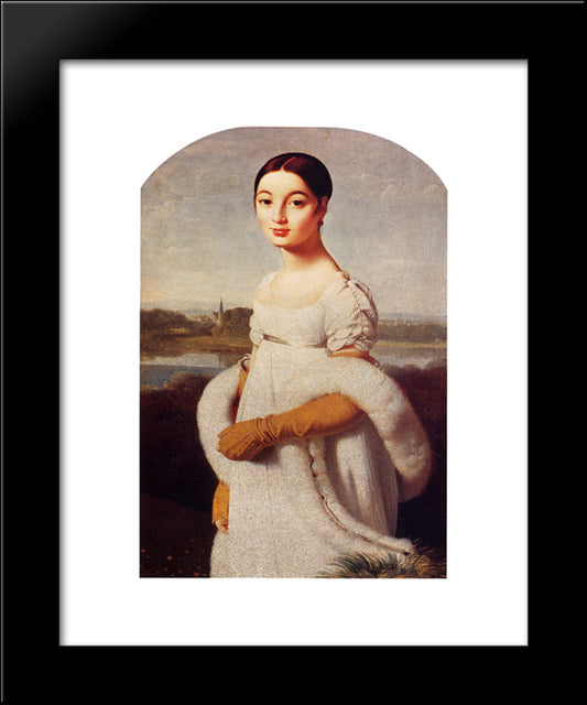 Portrait Of Mademoiselle Caroline Riviere 20x24 Black Modern Wood Framed Art Print Poster by Ingres, Jean Auguste Dominique