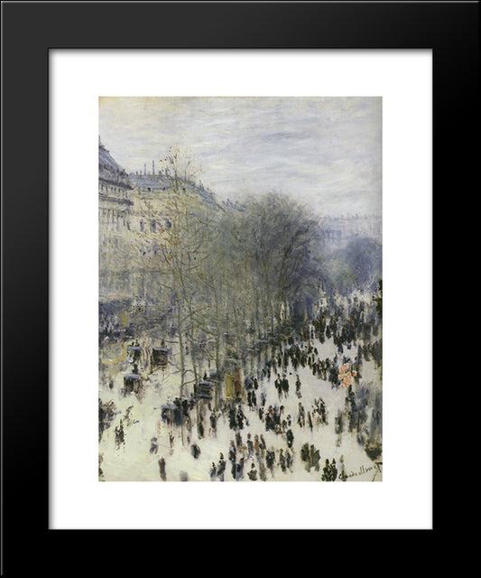 Boulevard Des Capucines 20x24 Black Modern Wood Framed Art Print Poster by Monet, Claude