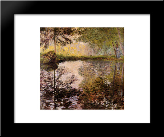 Pond At Montgeron 20x24 Black Modern Wood Framed Art Print Poster by Monet, Claude
