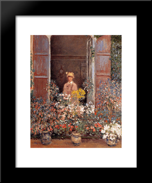 Camille At The Window 20x24 Black Modern Wood Framed Art Print Poster by Monet, Claude