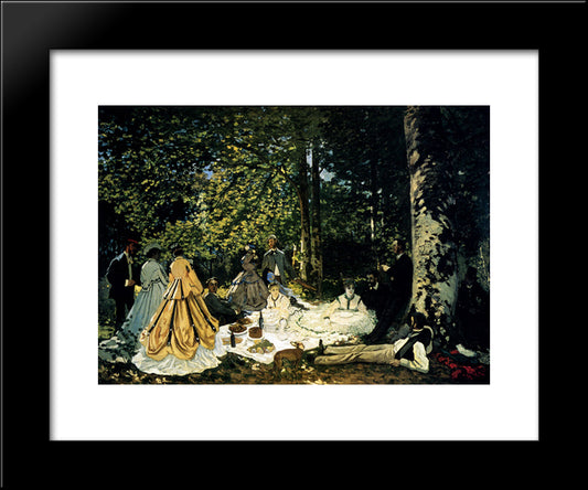 Dejeuner Sur L'Herbe A Chailly 20x24 Black Modern Wood Framed Art Print Poster by Monet, Claude