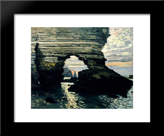 La Porte D'Amount, Etretat 20x24 Black Modern Wood Framed Art Print Poster by Monet, Claude