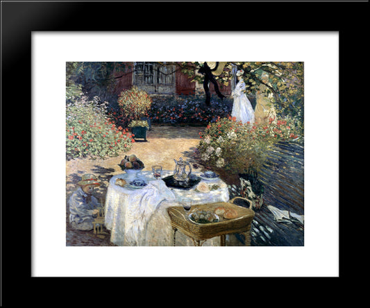 The Luncheon (Monet'S Garden At Argenteuil) 20x24 Black Modern Wood Framed Art Print Poster by Monet, Claude