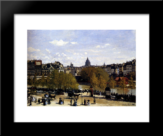 The Quai Du Louvre, Paris 20x24 Black Modern Wood Framed Art Print Poster by Monet, Claude