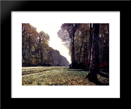 The Road To Chailly 20x24 Black Modern Wood Framed Art Print Poster by Monet, Claude