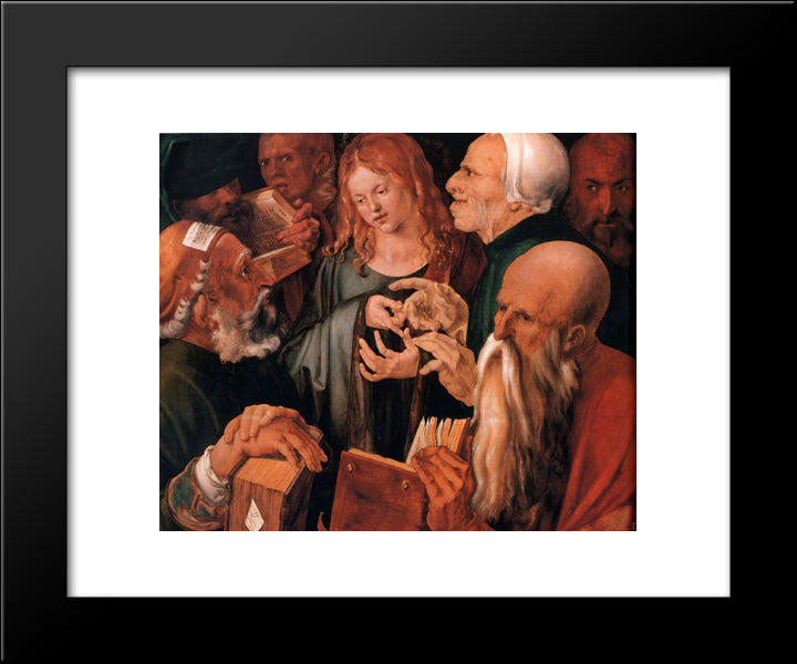 Christ Among The Doctors 20x24 Black Modern Wood Framed Art Print Poster by Durer, Albrecht