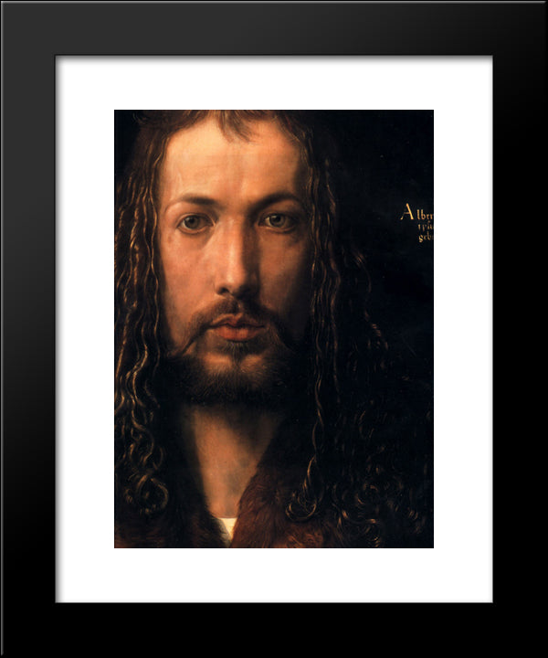 Self Portrait [Detail] 20x24 Black Modern Wood Framed Art Print Poster by Durer, Albrecht