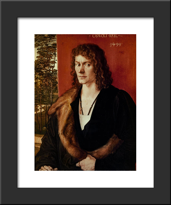 Portrait Of A Man 20x24 Black Modern Wood Framed Art Print Poster by Durer, Albrecht
