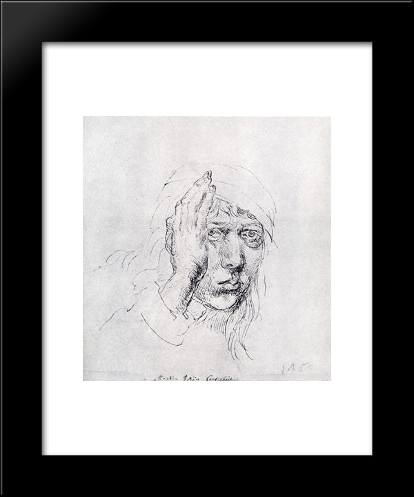 Self-Portrait 20x24 Black Modern Wood Framed Art Print Poster by Durer, Albrecht