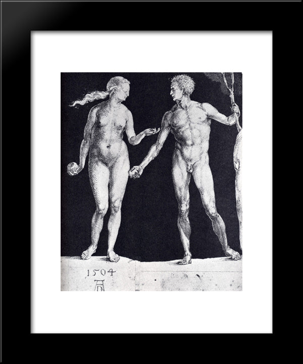 Idealistic Male And Female Figures 20x24 Black Modern Wood Framed Art Print Poster by Durer, Albrecht