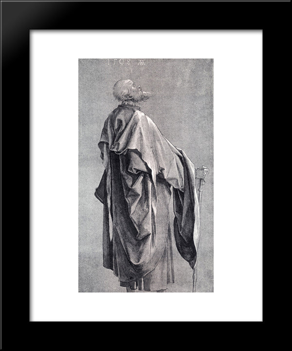 Study Of Drapery 20x24 Black Modern Wood Framed Art Print Poster by Durer, Albrecht