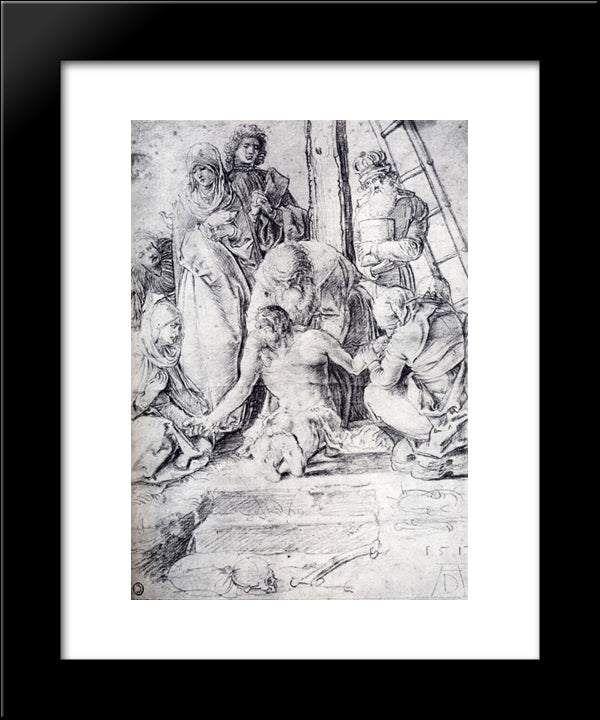 The Lamentation 20x24 Black Modern Wood Framed Art Print Poster by Durer, Albrecht