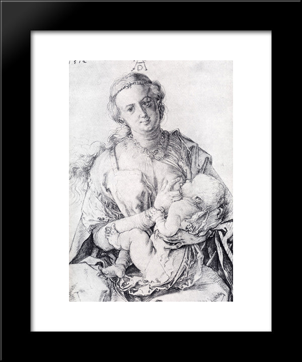 The Virgin Nursing The Child 20x24 Black Modern Wood Framed Art Print Poster by Durer, Albrecht