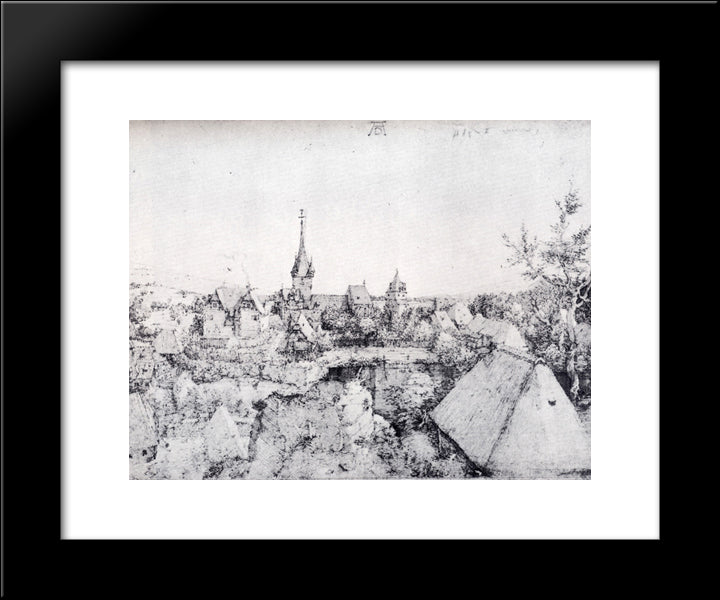 View Of Heroldsberg 20x24 Black Modern Wood Framed Art Print Poster by Durer, Albrecht