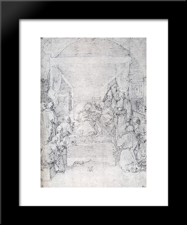 The Death Of The Virgin 20x24 Black Modern Wood Framed Art Print Poster by Durer, Albrecht