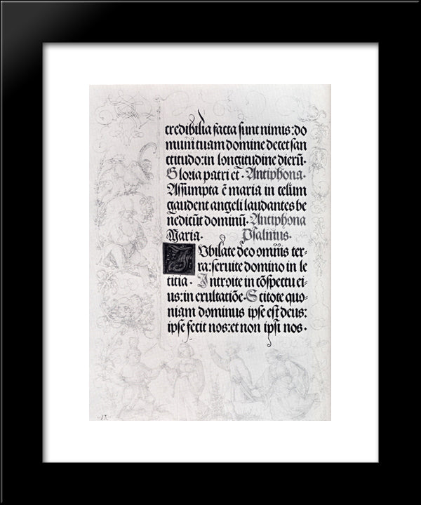 Pages Of Marginal Drawings For Emperor Maximilian'S Prayer Book (Pic1) 20x24 Black Modern Wood Framed Art Print Poster by Durer, Albrecht