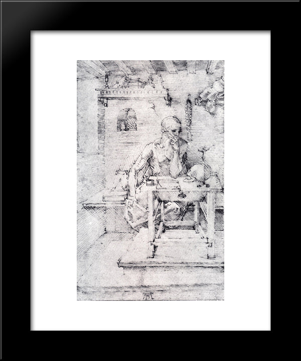 St. Jerome In His Study (Without Cardinal'S Robes) 20x24 Black Modern Wood Framed Art Print Poster by Durer, Albrecht