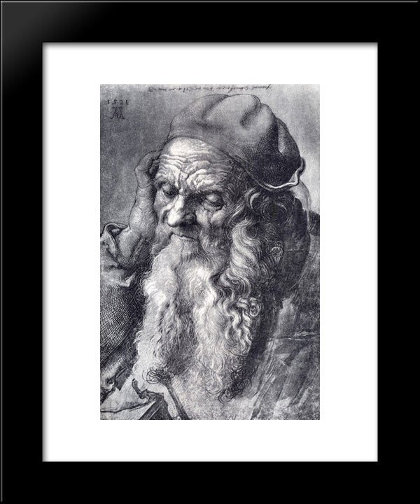 Head Of An Old Man 20x24 Black Modern Wood Framed Art Print Poster by Durer, Albrecht