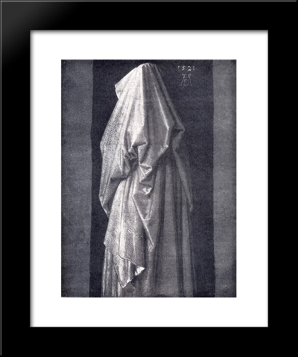 Study Of Drapery 20x24 Black Modern Wood Framed Art Print Poster by Durer, Albrecht