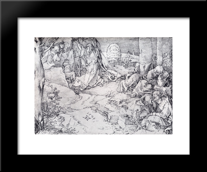 Christ On The Mount Of Olives 20x24 Black Modern Wood Framed Art Print Poster by Durer, Albrecht