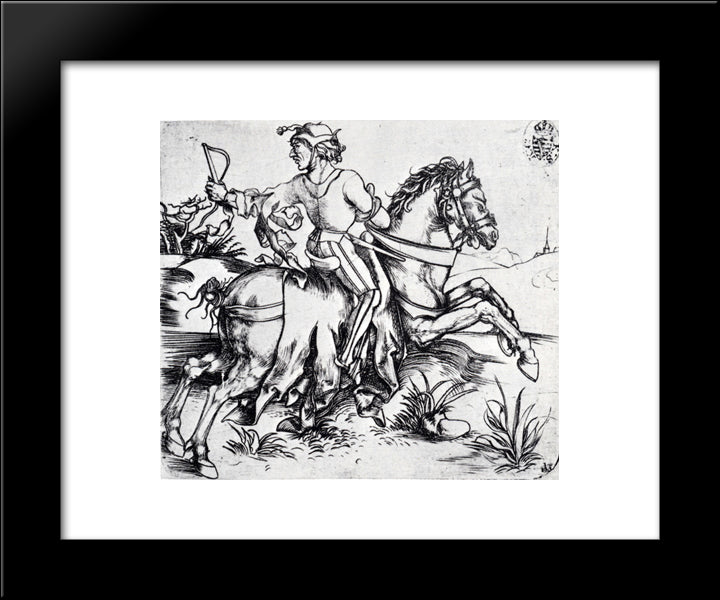 The Great Courier 20x24 Black Modern Wood Framed Art Print Poster by Durer, Albrecht