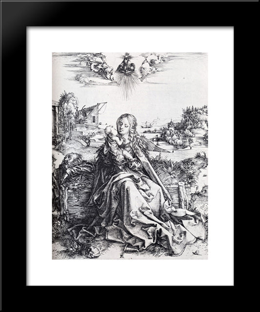 The Virgin With The Dragonfly 20x24 Black Modern Wood Framed Art Print Poster by Durer, Albrecht