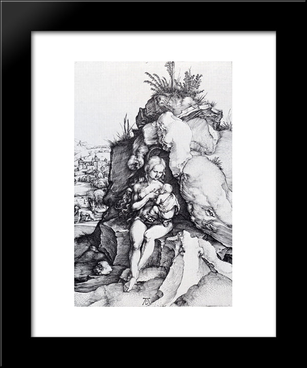 The Penance Of St. John Chrysostom 20x24 Black Modern Wood Framed Art Print Poster by Durer, Albrecht