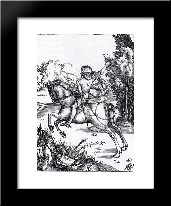 The Small Courier 20x24 Black Modern Wood Framed Art Print Poster by Durer, Albrecht