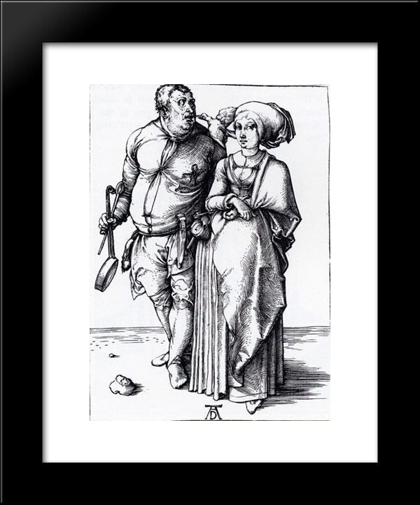 The Cook And His Wife 20x24 Black Modern Wood Framed Art Print Poster by Durer, Albrecht