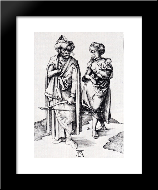 Oriental Family 20x24 Black Modern Wood Framed Art Print Poster by Durer, Albrecht