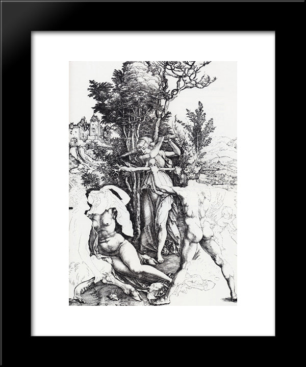 Hercules At The Crossroads 20x24 Black Modern Wood Framed Art Print Poster by Durer, Albrecht