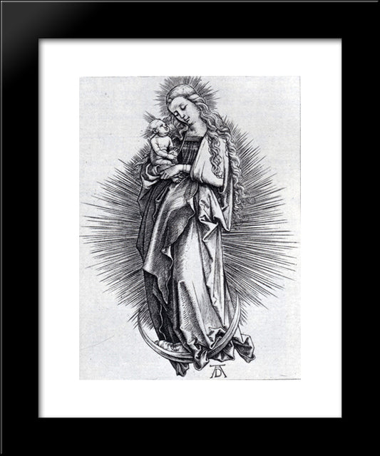 The Virgin On The Crescent 20x24 Black Modern Wood Framed Art Print Poster by Durer, Albrecht