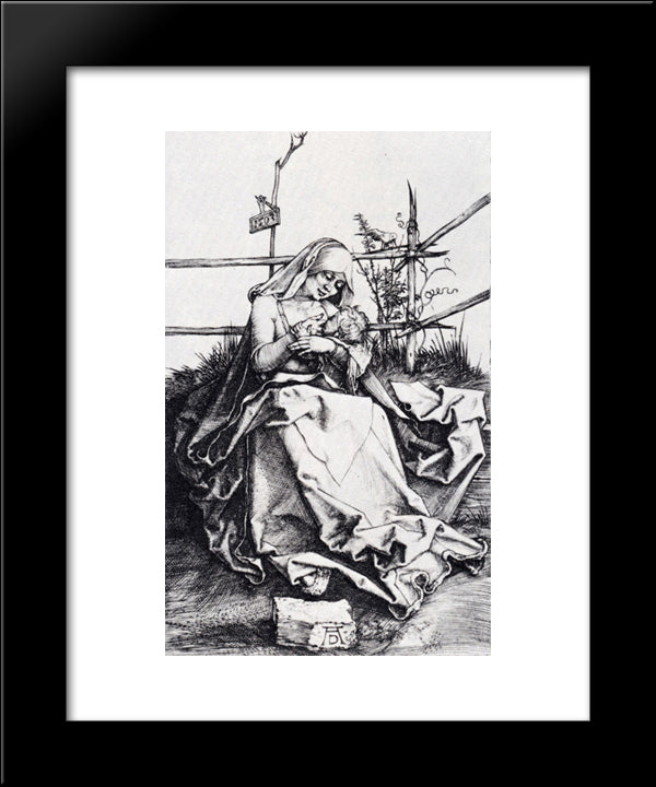 Madonna On A Grassy Bench 20x24 Black Modern Wood Framed Art Print Poster by Durer, Albrecht