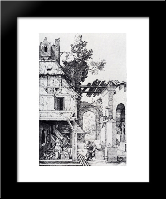 Nativity 20x24 Black Modern Wood Framed Art Print Poster by Durer, Albrecht