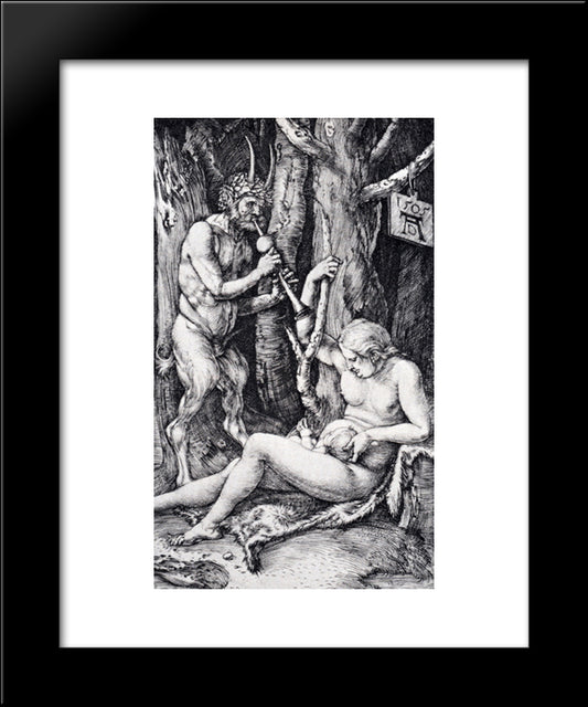 Satyr Family 20x24 Black Modern Wood Framed Art Print Poster by Durer, Albrecht