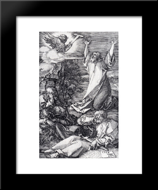 Agony In The Garden (Engraved Passion) 20x24 Black Modern Wood Framed Art Print Poster by Durer, Albrecht