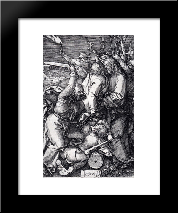 Betrayal Of Christ 20x24 Black Modern Wood Framed Art Print Poster by Durer, Albrecht