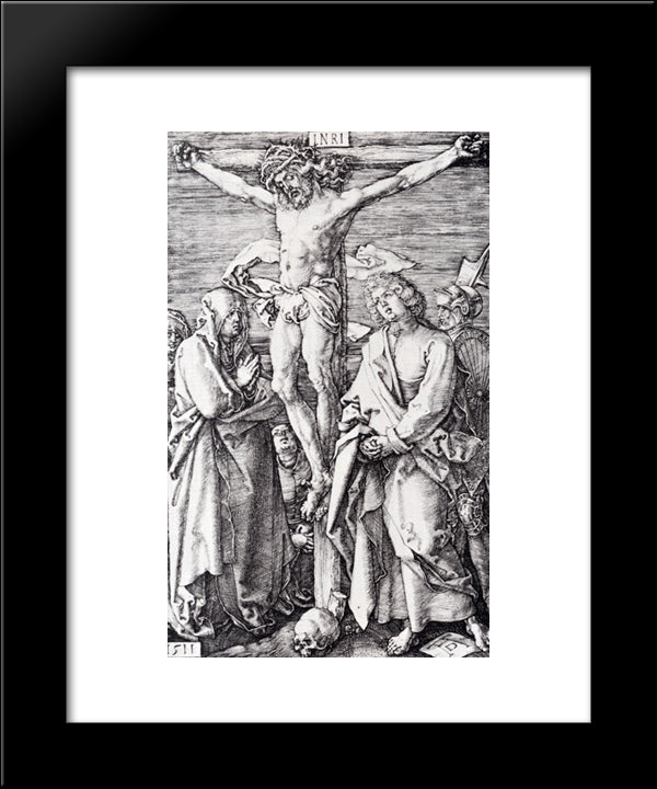 Crucifixion (Engraved Passion) 20x24 Black Modern Wood Framed Art Print Poster by Durer, Albrecht