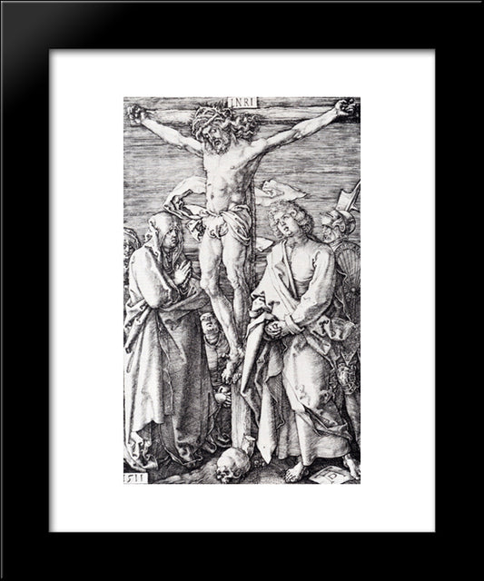 Crucifixion (Engraved Passion) 20x24 Black Modern Wood Framed Art Print Poster by Durer, Albrecht