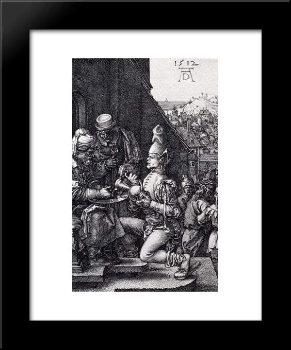 Pilate Washing His Hands (Engraved Passion) 20x24 Black Modern Wood Framed Art Print Poster by Durer, Albrecht
