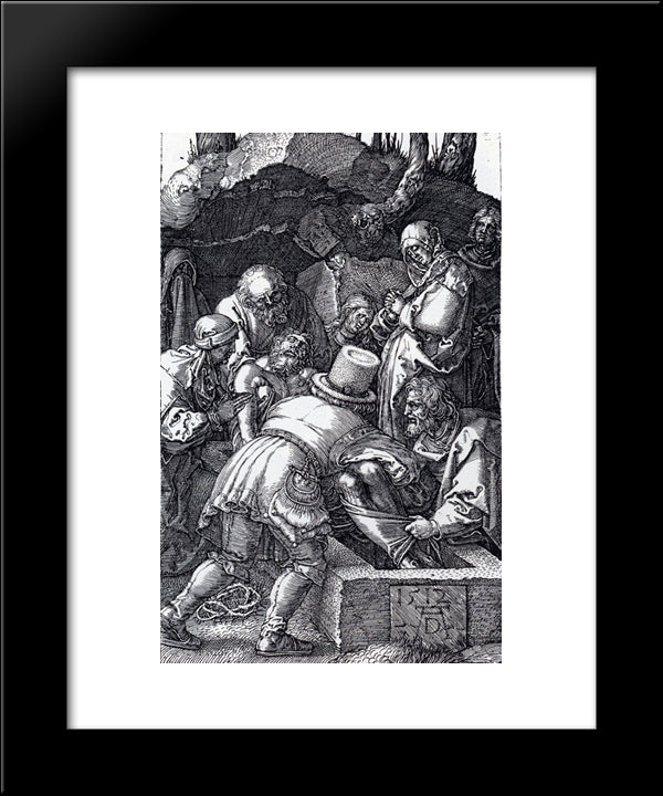 Deposition (Engraved Passion) 20x24 Black Modern Wood Framed Art Print Poster by Durer, Albrecht