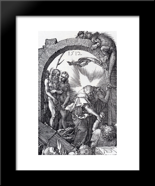 Harrowing Of Hell (Engraved Passion) 20x24 Black Modern Wood Framed Art Print Poster by Durer, Albrecht