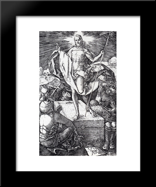 Resurrection (Engraved Passion) 20x24 Black Modern Wood Framed Art Print Poster by Durer, Albrecht