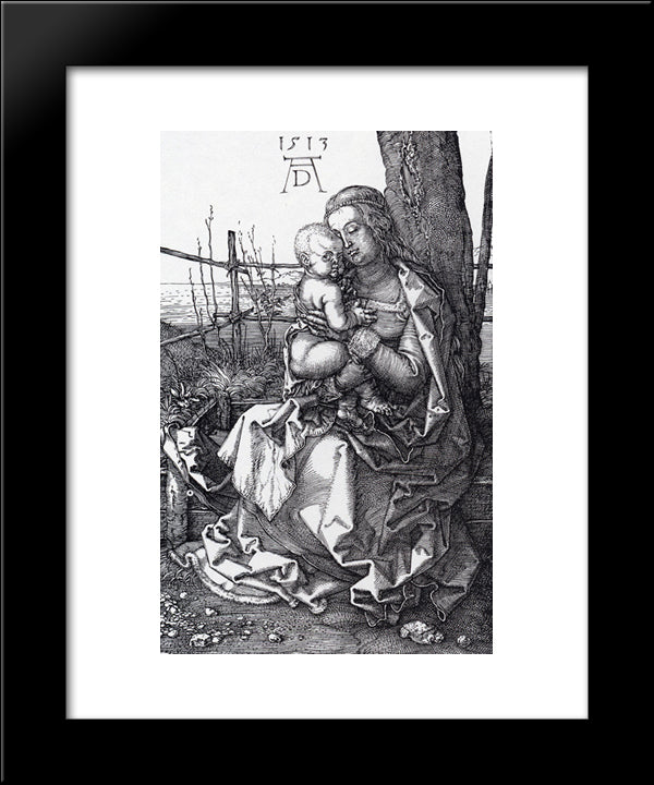 Madonna By The Tree 20x24 Black Modern Wood Framed Art Print Poster by Durer, Albrecht