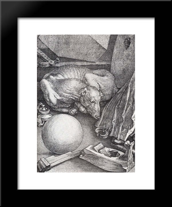 Melencolia I (Detail) 20x24 Black Modern Wood Framed Art Print Poster by Durer, Albrecht